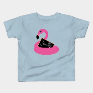 Flamingo Pool Floater Ring Summer Kids T-Shirt